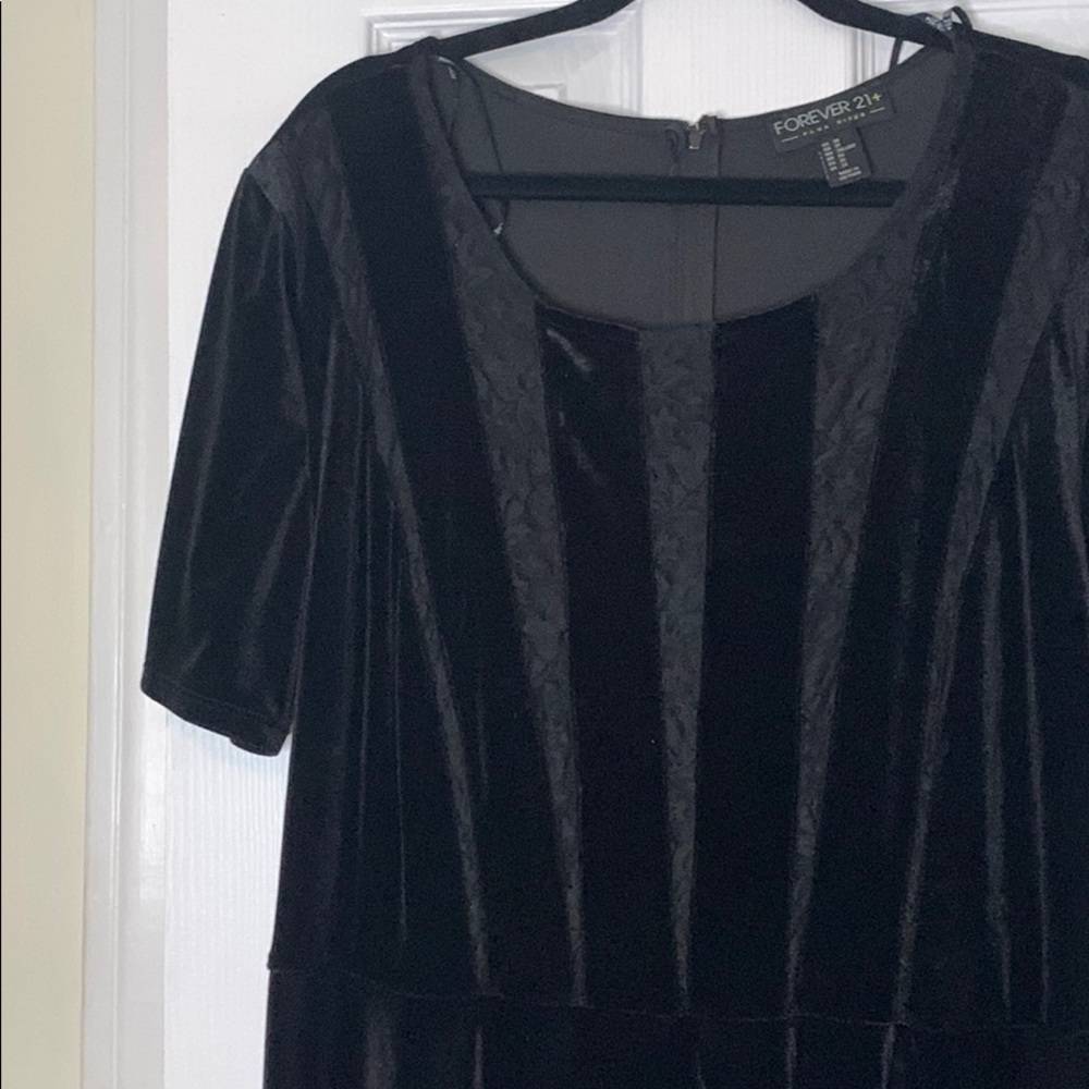 Velvet Sheer Top Black Dress